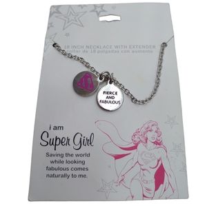 New Super Girl Super Woman Necklace New On Card